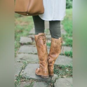 Bed Stu Manchester Benchmade Tan Distressed Moto Boots Size 10